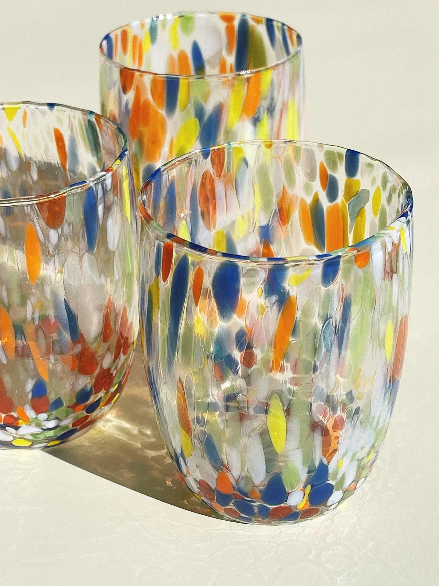 Murano Drikkeglas med rund bund | Multifarvet Murano