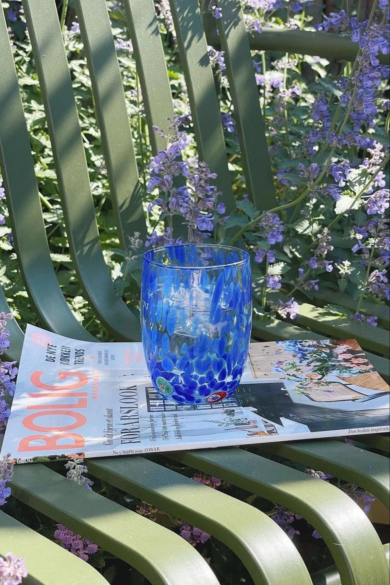 Murano Drikkeglas med rund bund | Blå Studio Hafnia