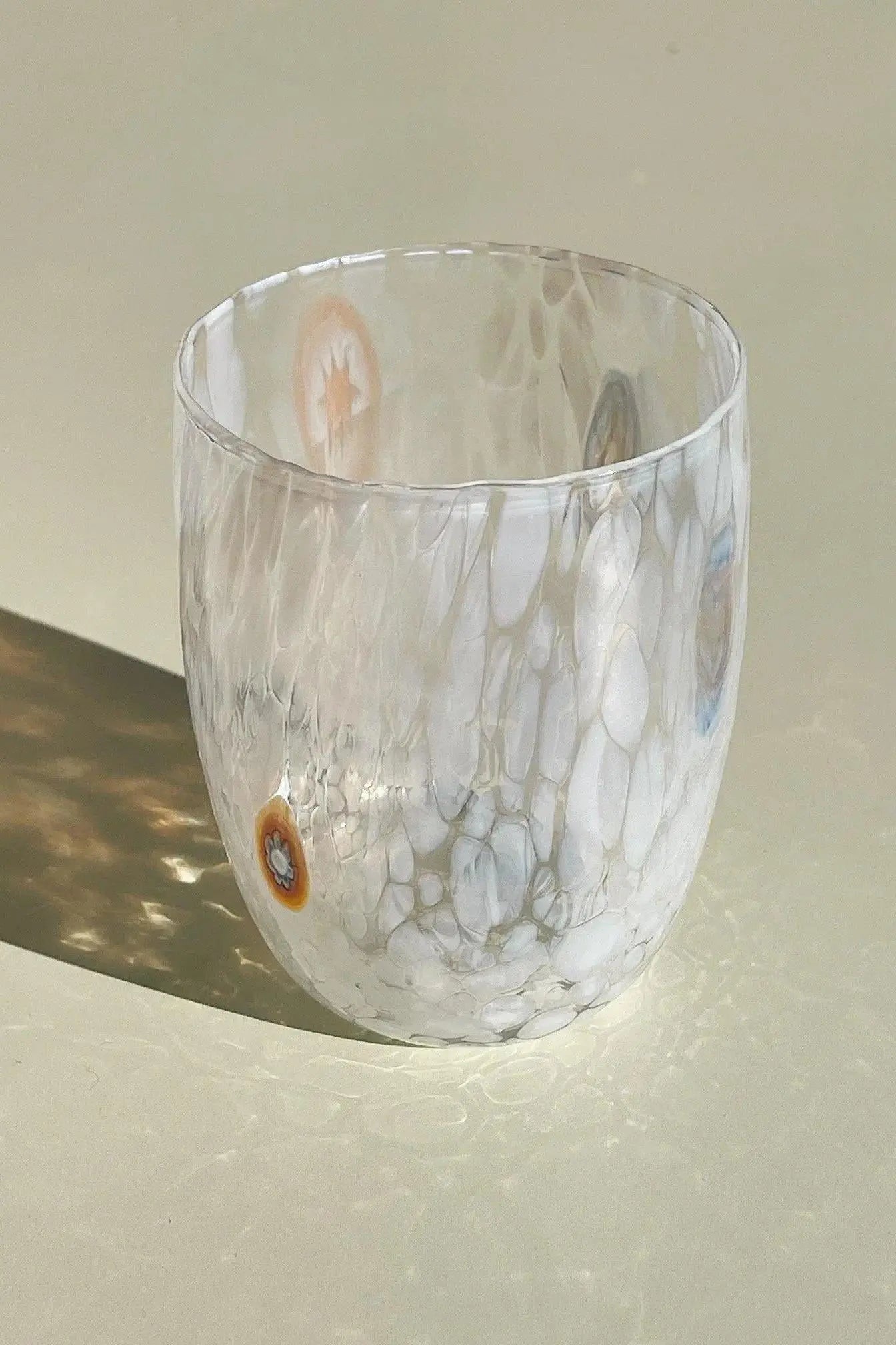 Murano Drikkeglas med rund bund | Hvid Studio Hafnia