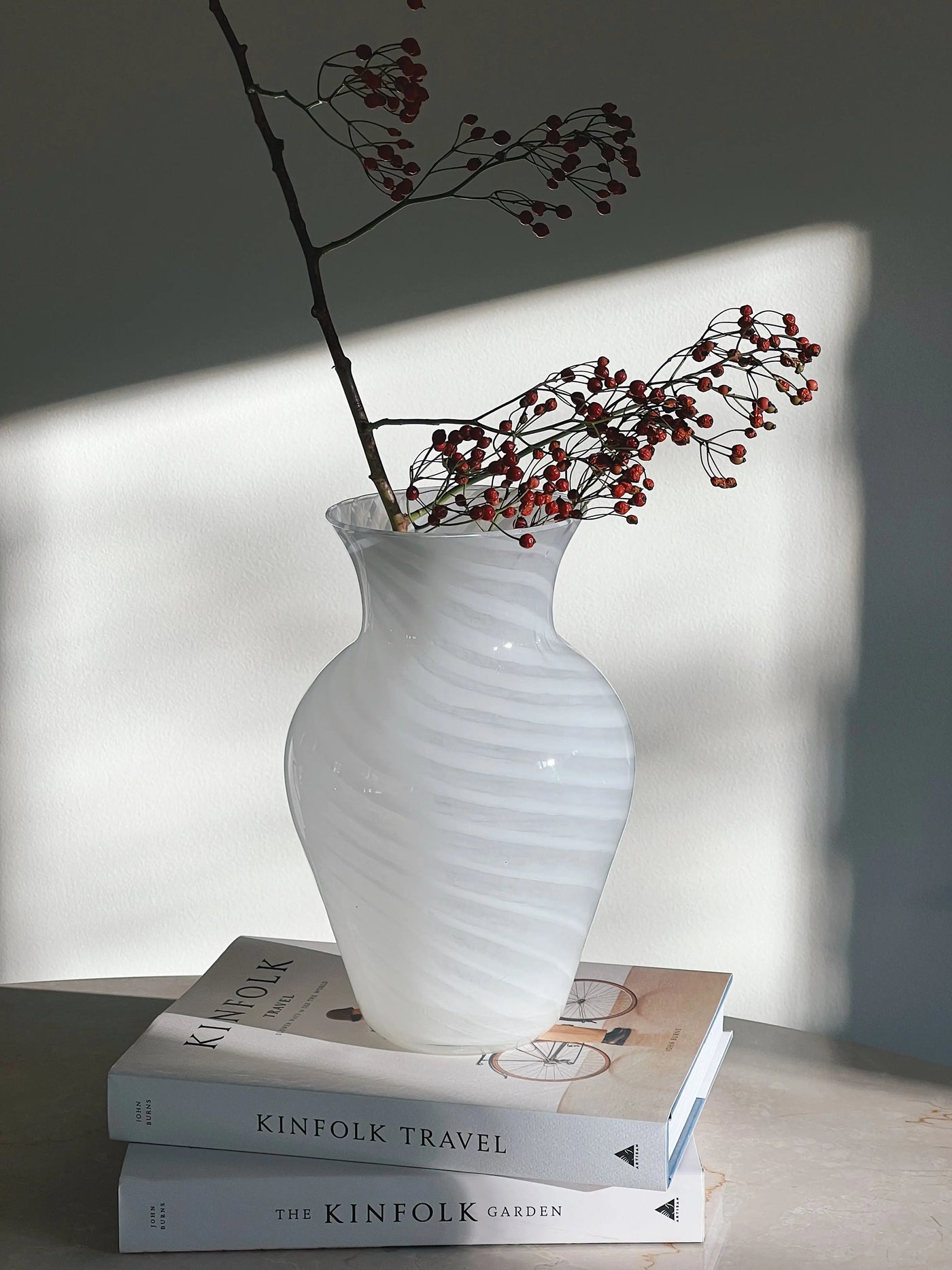 Murano Swirl Vase | Hvid H27.5 cm Murano