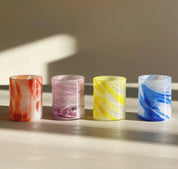 Murano Tumbler Drikkeglas | Blå, lyseblå, lilla, gul, rød og grøn Murano