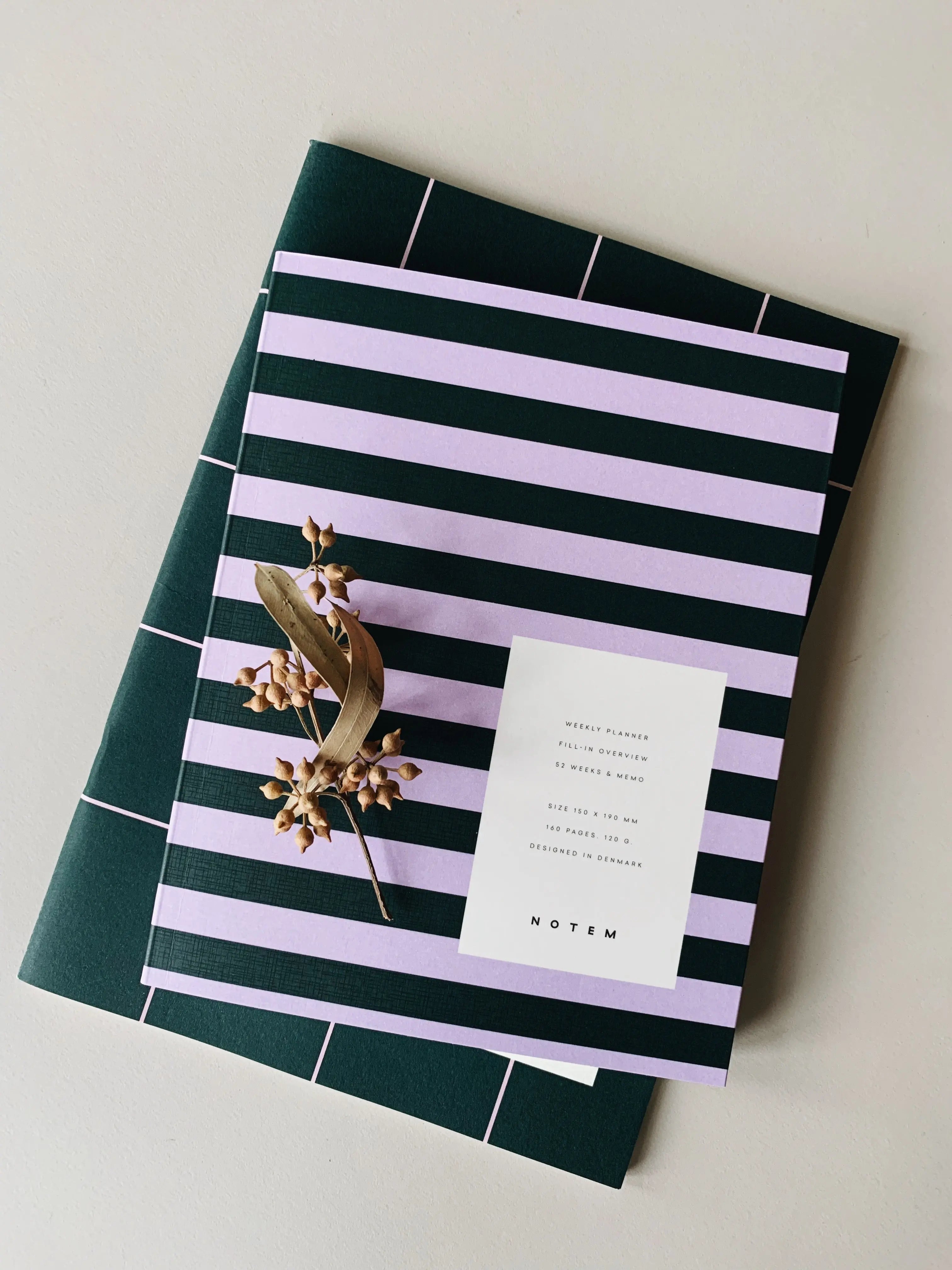 Notem studio, Uma Weekly Planner, medium, Rose & Green Notem studio