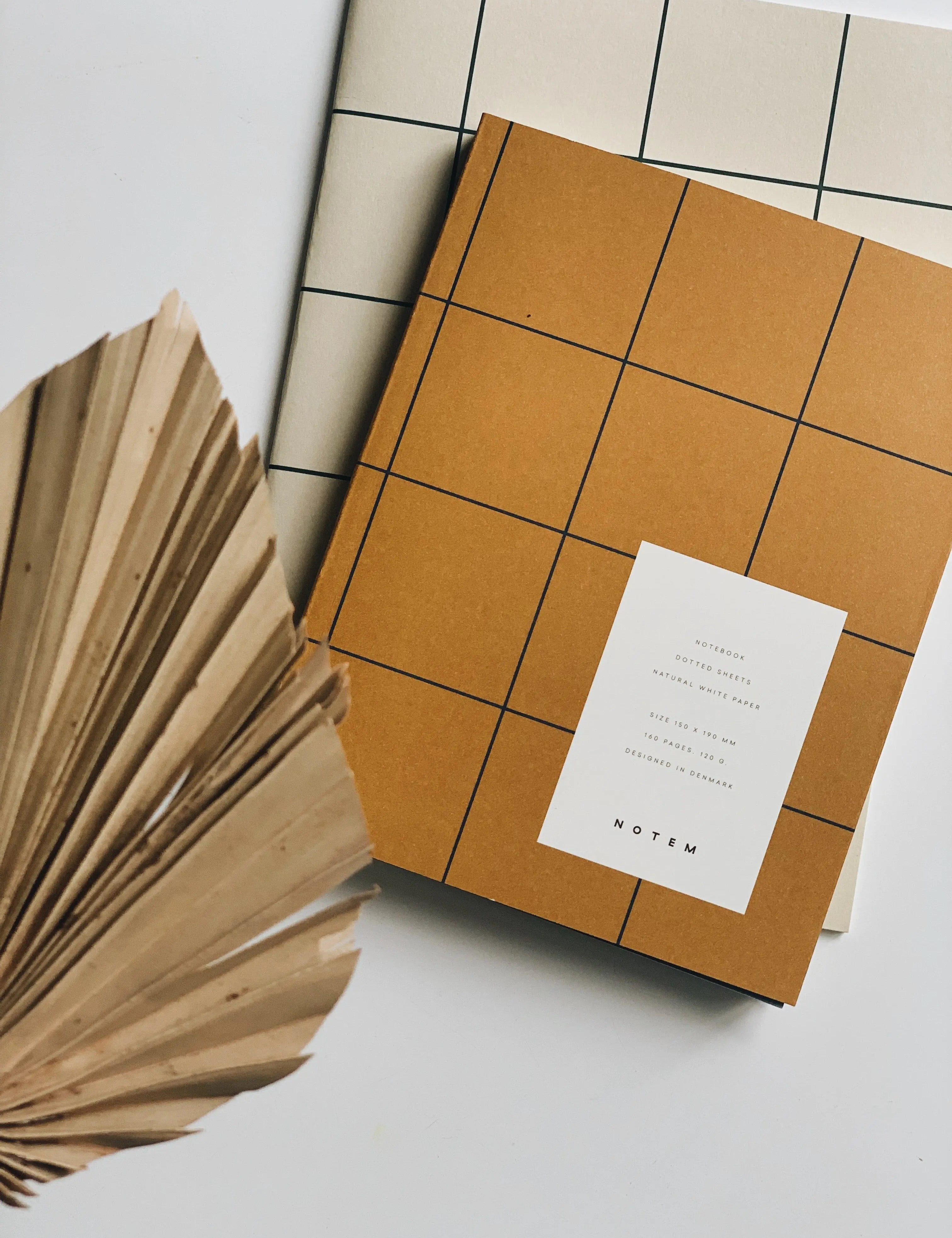 Notem studio, Uma notesbog flat lay, Softcover medium, Ochre Notem studio