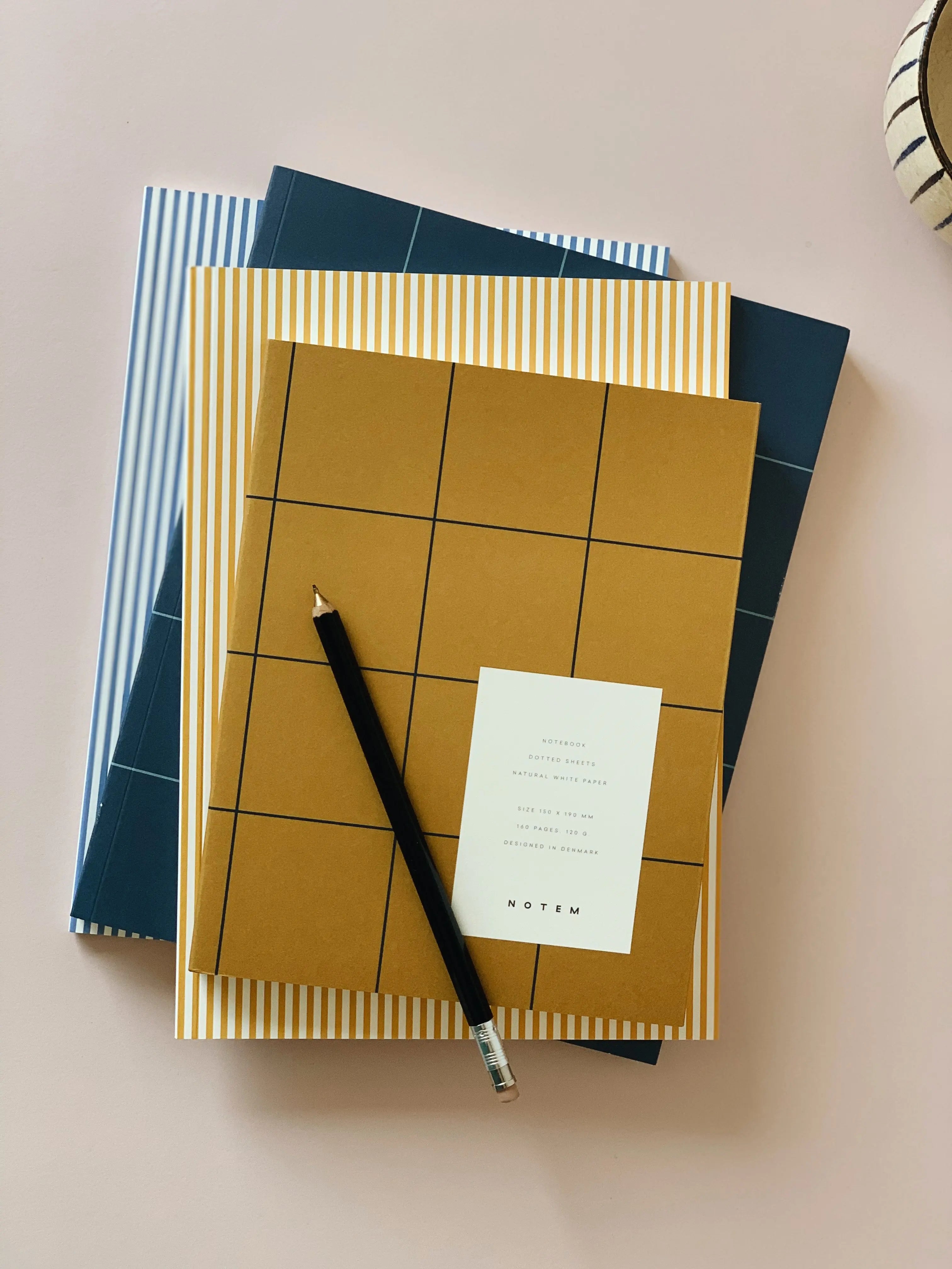 Notem studio, Uma notesbog flat lay, Softcover medium, Ochre Notem studio