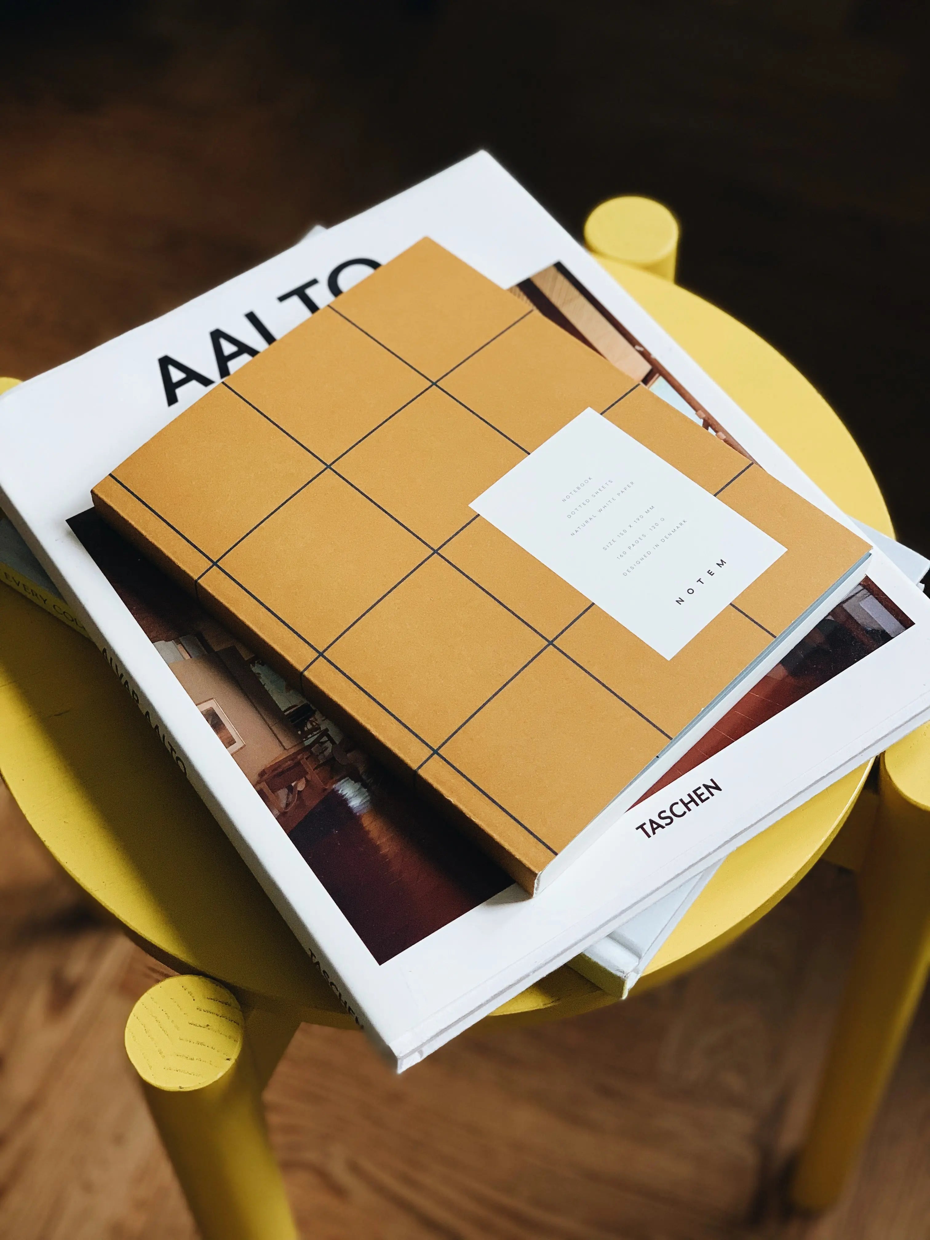 Notem studio, Uma notesbog flat lay, Softcover medium, Ochre Notem studio