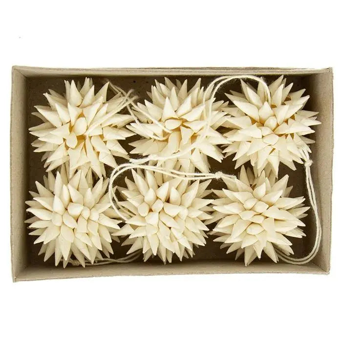 Papirstjerner til ophæng 6-pak | Beige Ø4 cm Afroart
