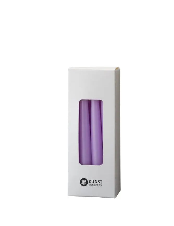 Paraffin stagelys (12 cm) - Lyselilla - 12 stk. Kunstindustrien