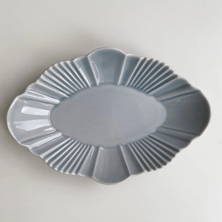 Pluie oval tallerken/fad | Lys grå Studio Hafnia