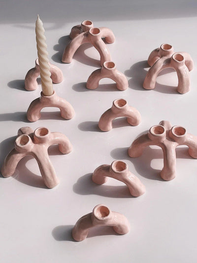 Single keramik lysestage af Emma Heegaard | Pink Emma Heegaard