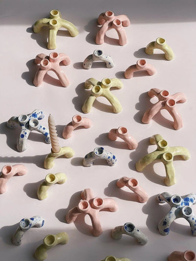 Single keramik lysestage af Emma Heegaard | Pink Emma Heegaard