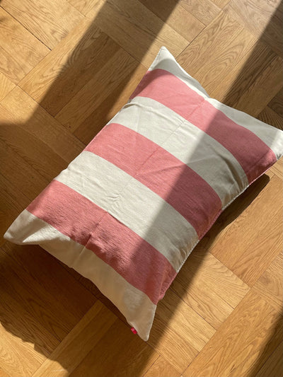 Stribet Pudebetræk 50x70 cm | Pink/Hvid Afroart