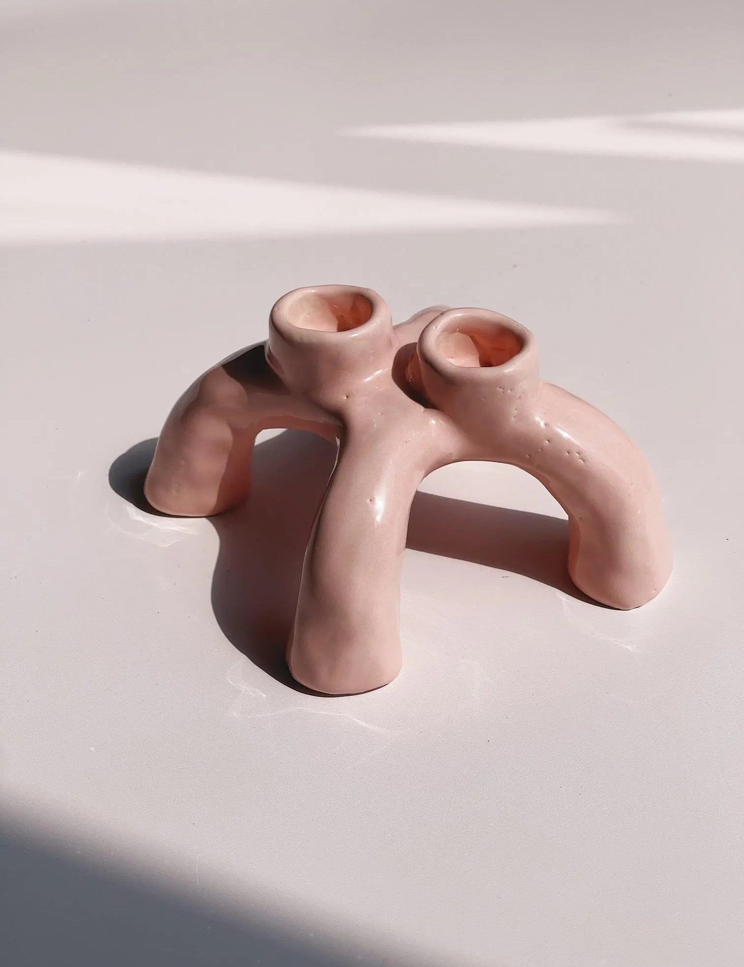 Twin keramik lysestage af Emma Heegaard | Pink Emma Heegaard
