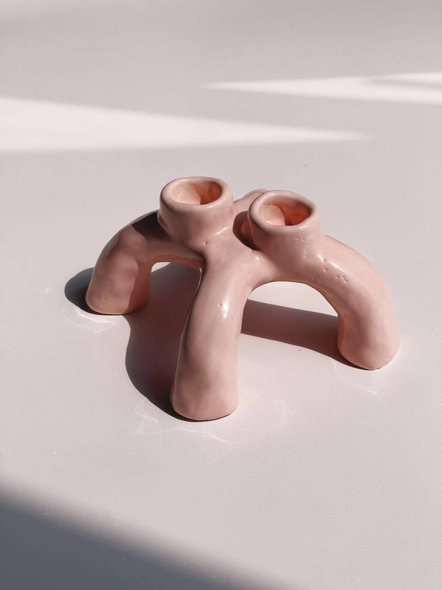 Twin keramik lysestage af Emma Heegaard | Pink Emma Heegaard