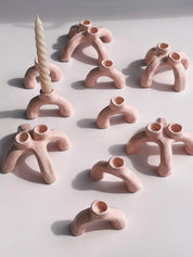 Twin keramik lysestage af Emma Heegaard | Pink Emma Heegaard