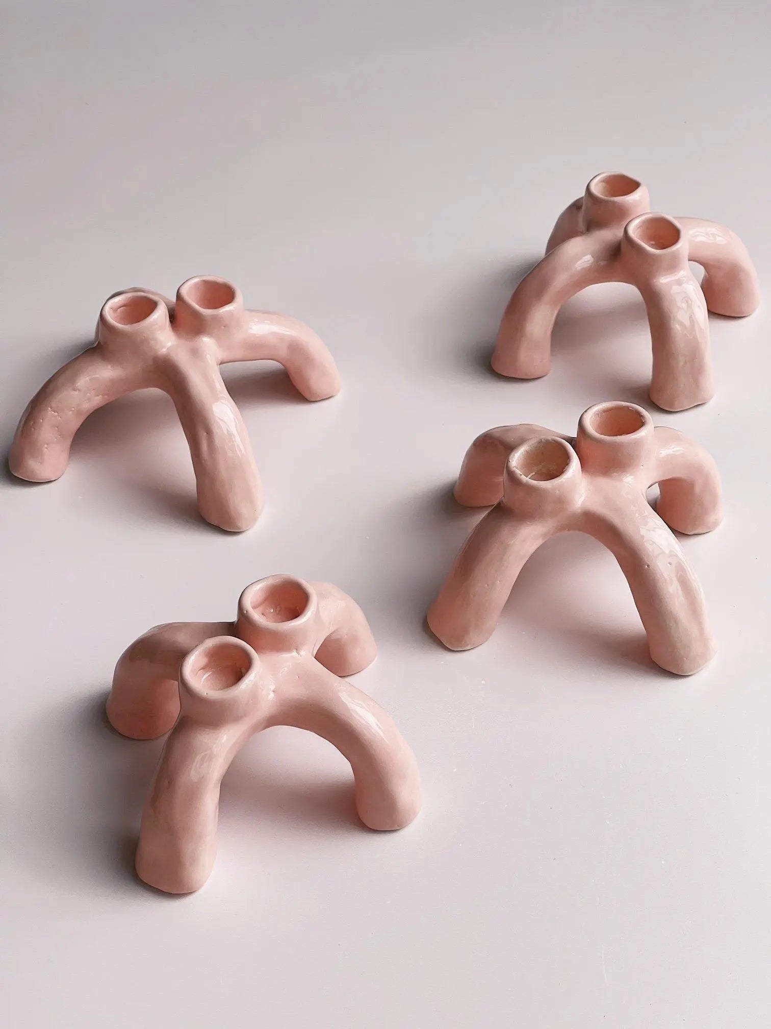 Twin keramik lysestage af Emma Heegaard | Pink Emma Heegaard