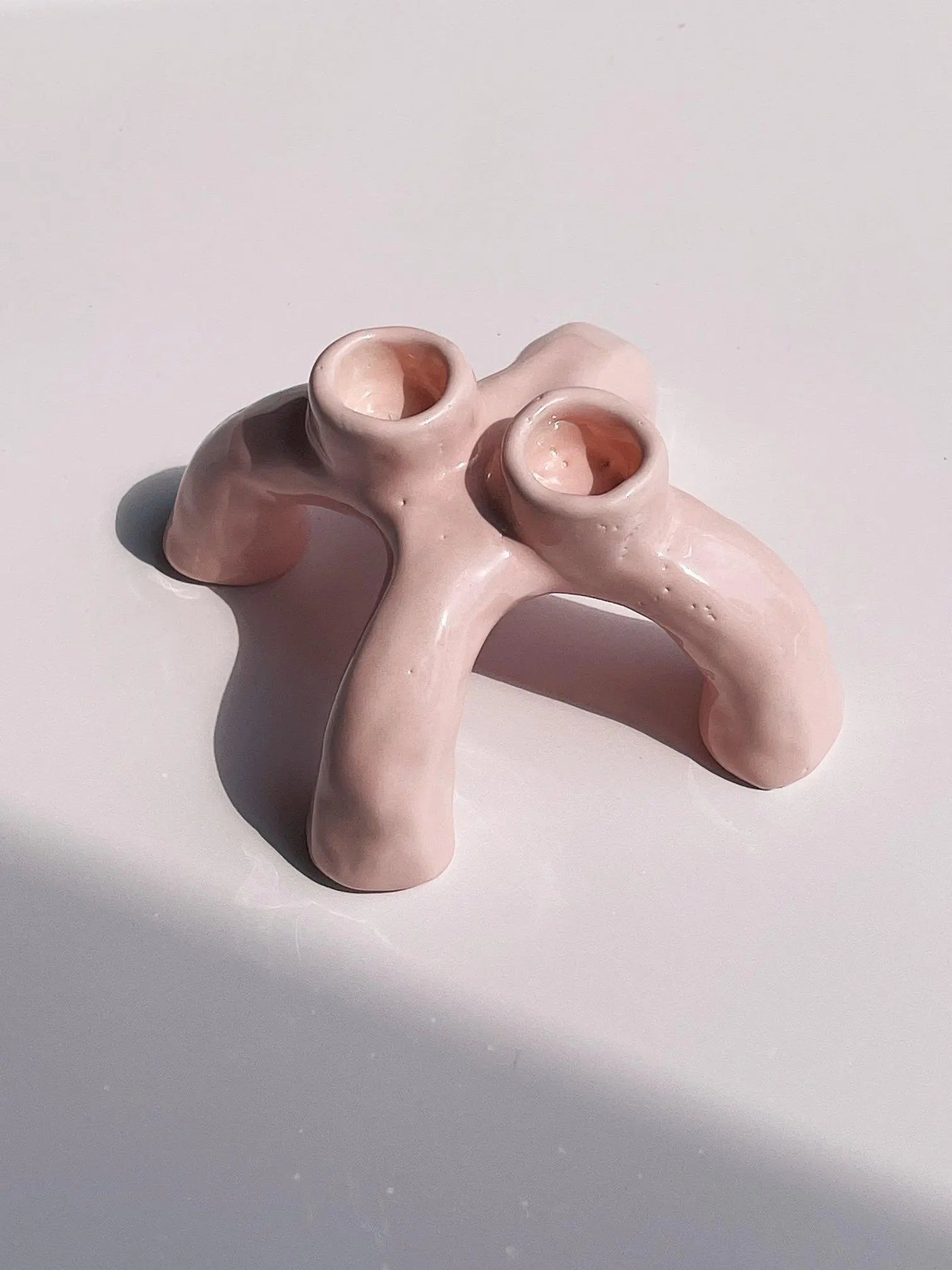 Twin keramik lysestage af Emma Heegaard | Pink Emma Heegaard