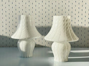 Vintage Murano Mushroom Bordlampe – Hvid Swirl Glas | H26 cm Studio Hafnia