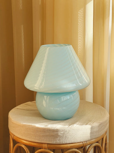 Vintage Murano Mushroom bordlampe | Blå, H26 cm Murano