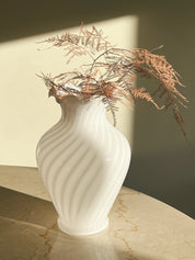 Vintage Murano Swirl Vase | Hvid H34 cm Murano