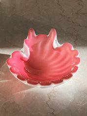 Vintage Murano musling/skål | Lys pink Murano