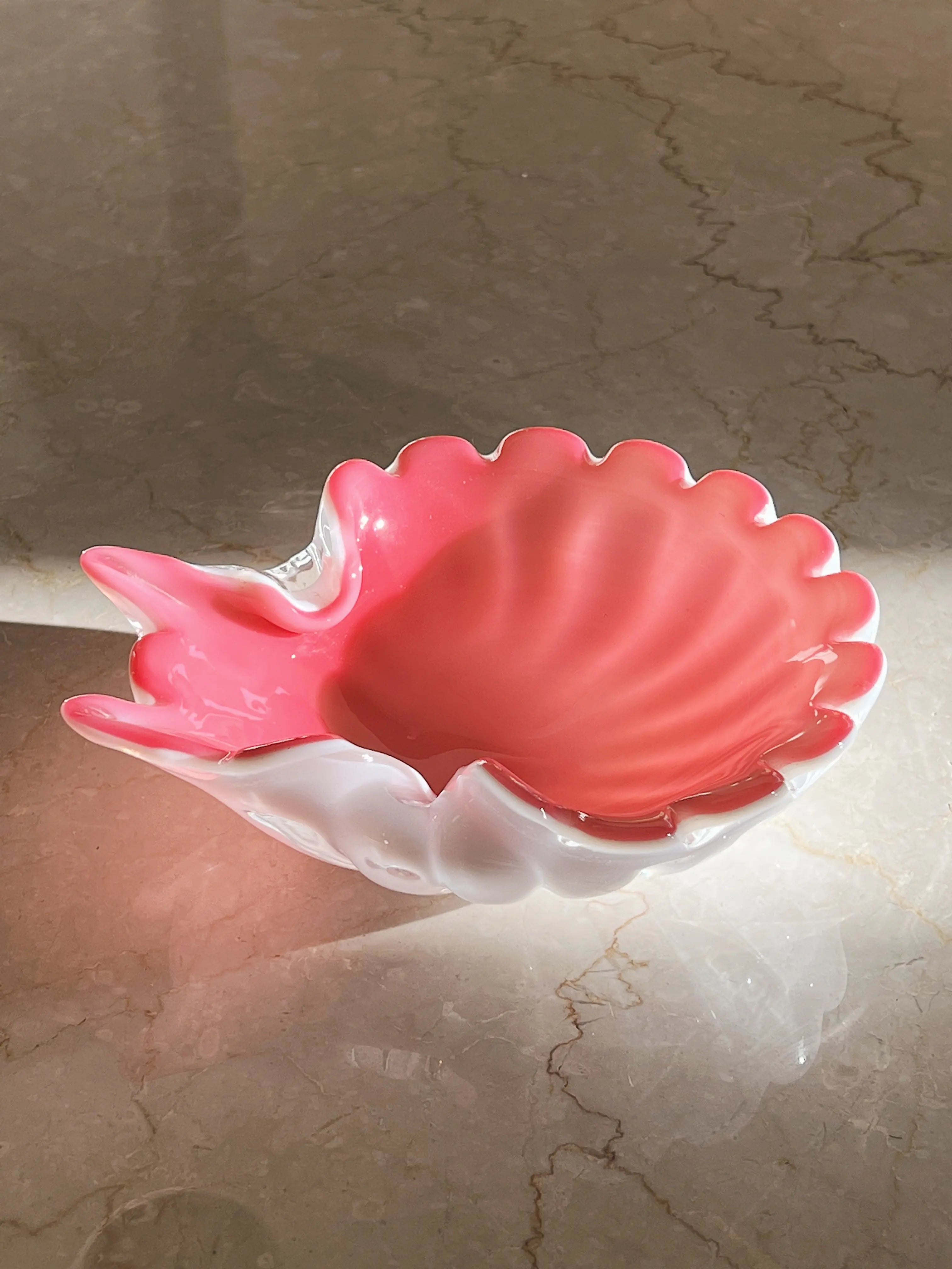 Vintage Murano musling/skål | Lys pink Murano