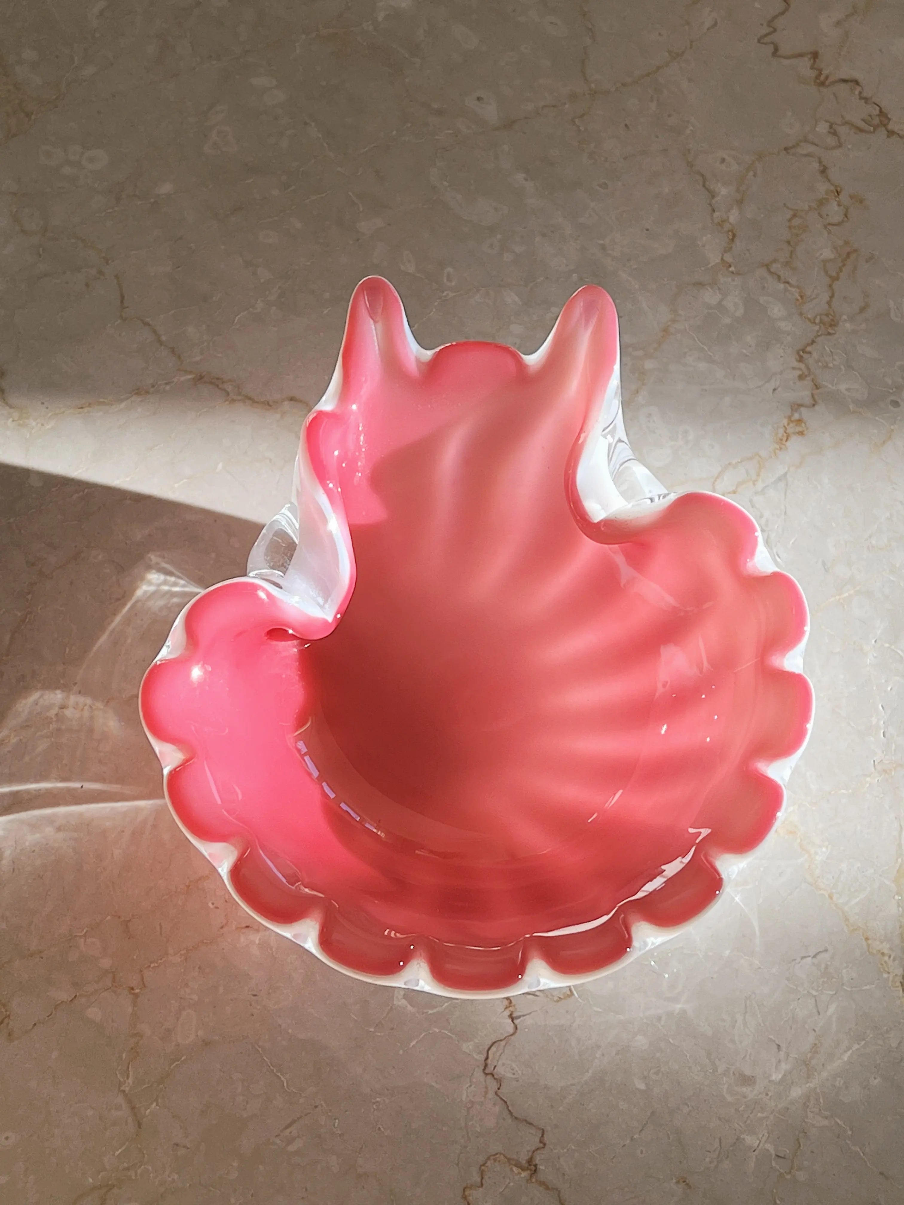 Vintage Murano musling/skål | Lys pink Murano