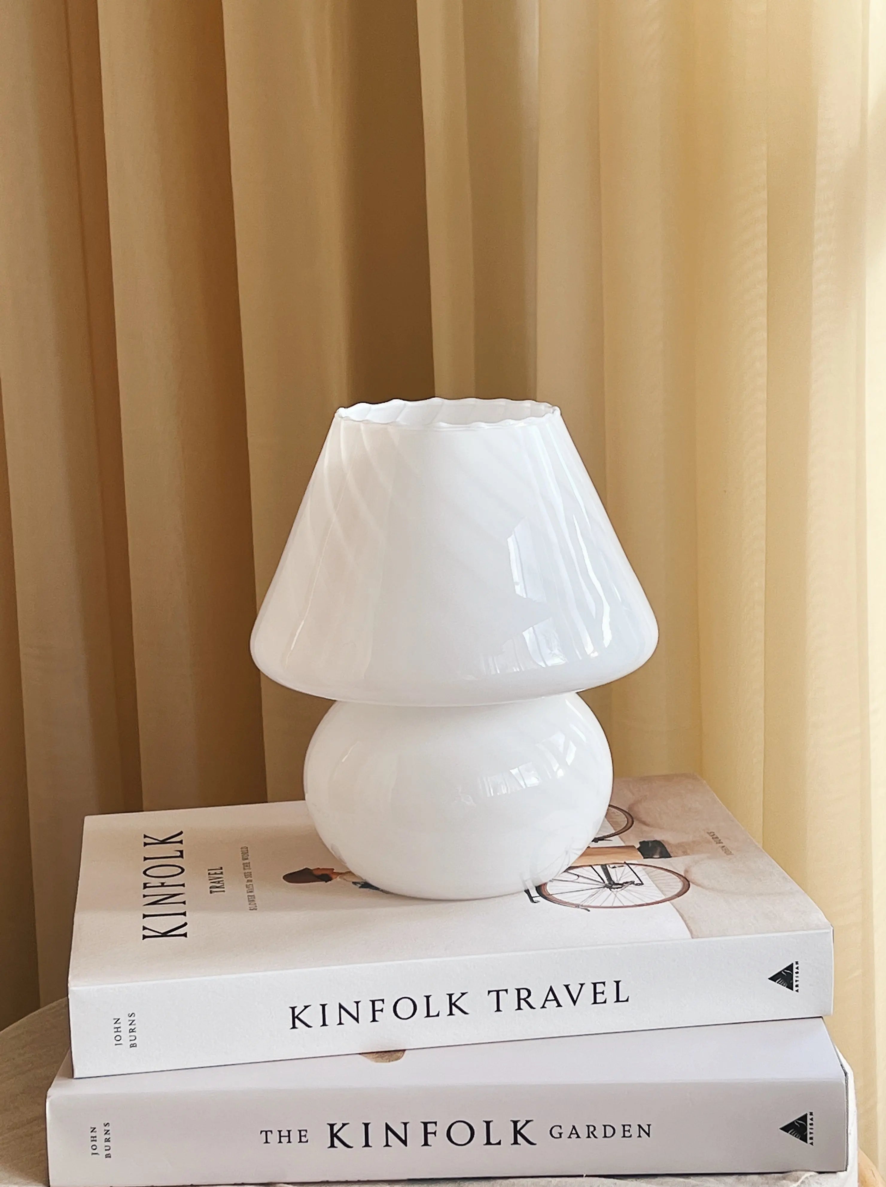 White murano mushroom lamp on sale
