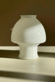 Vintage murano mushroom bordlampe | Hvid, H28cm Studio Hafnia