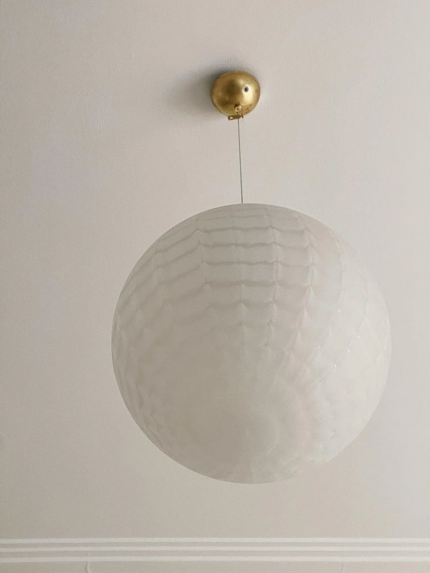 Vintage murano rund loftslampe | Hvid, 40 cm Murano