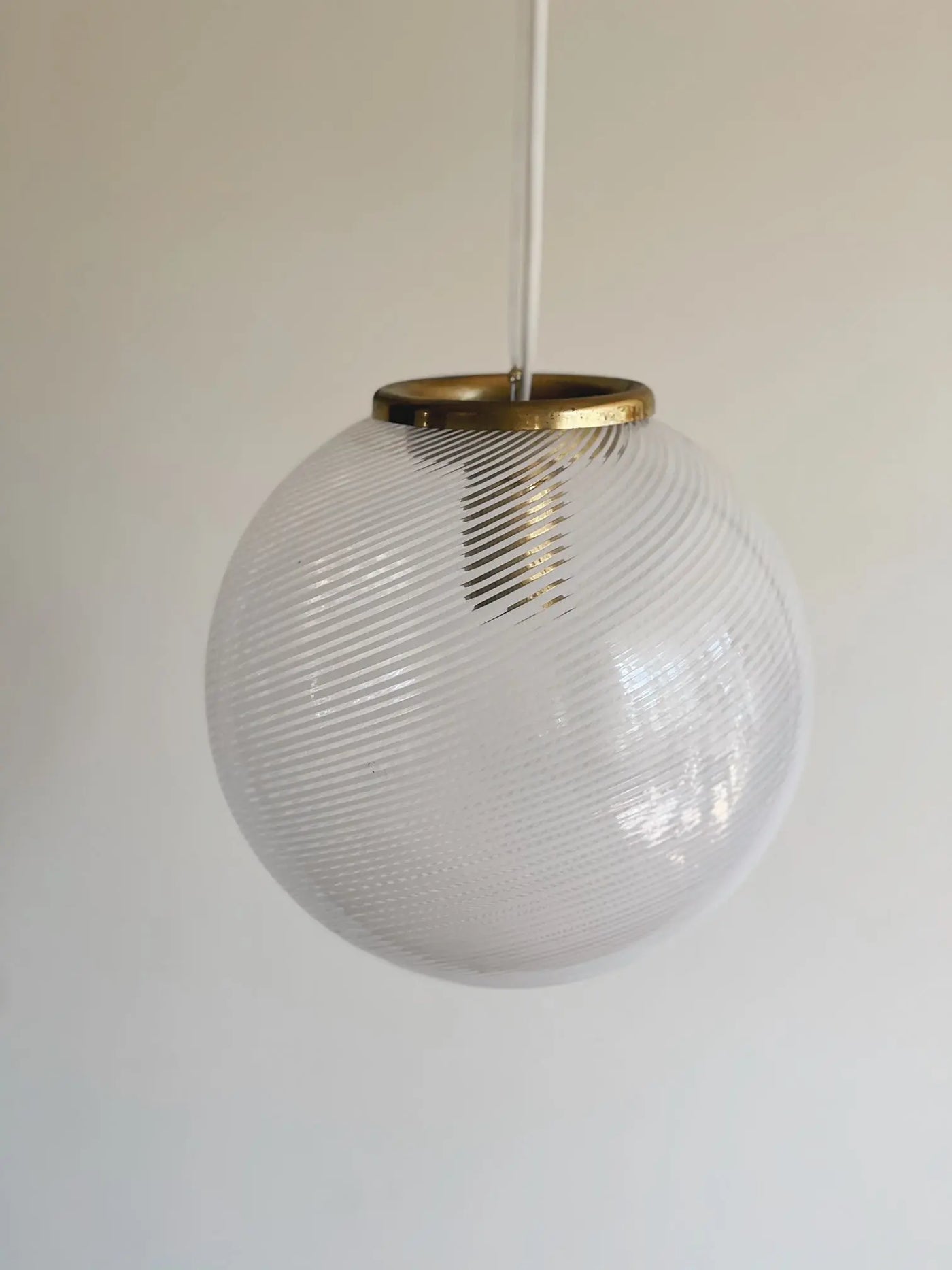 Vintage murano rund loftslampe | Hvid, Ø30 cm Murano
