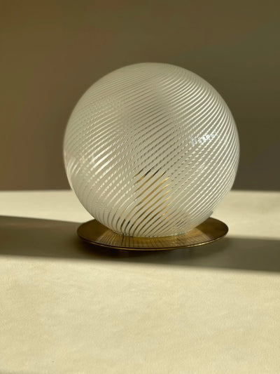 Vintage murano swirl globe bordlampe | H25 cm Murano