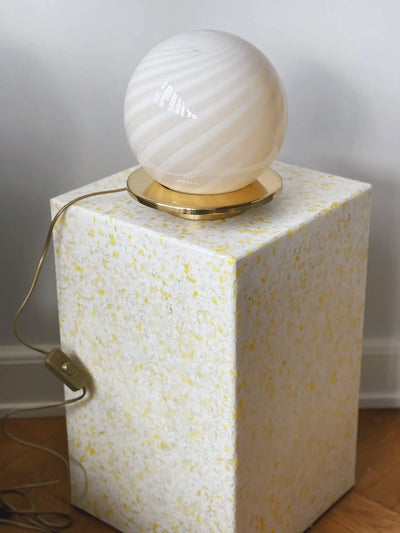 Vintage murano swirl globe bordlampe | Lysegul, H20 cm Murano