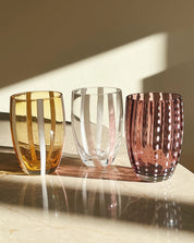 Zafferano - Gessato vandglas | Amber striber - 2 stk. Zafferano