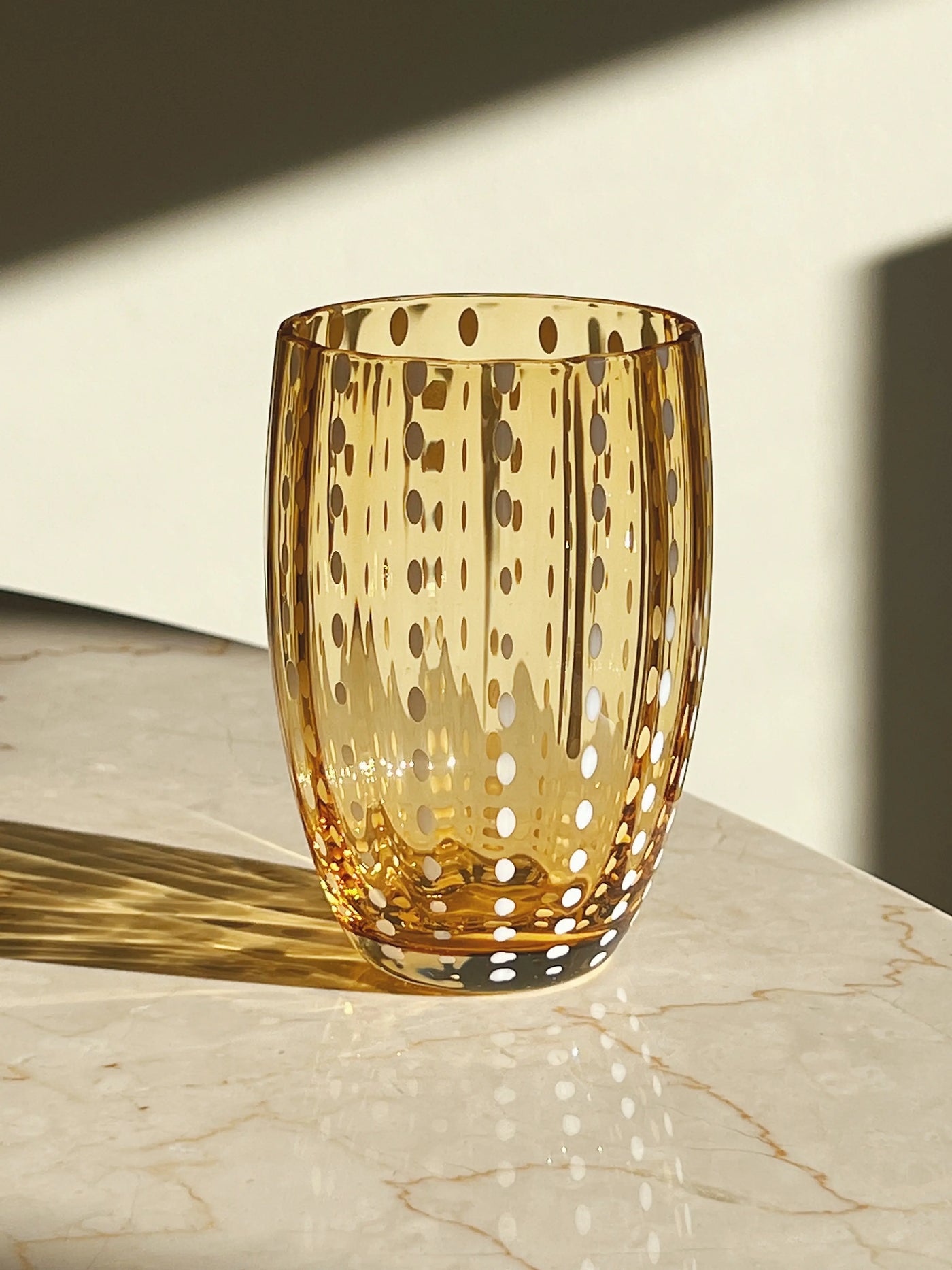 Zafferano - Perle vandglas | Amber prikker - 2 stk. Zafferano