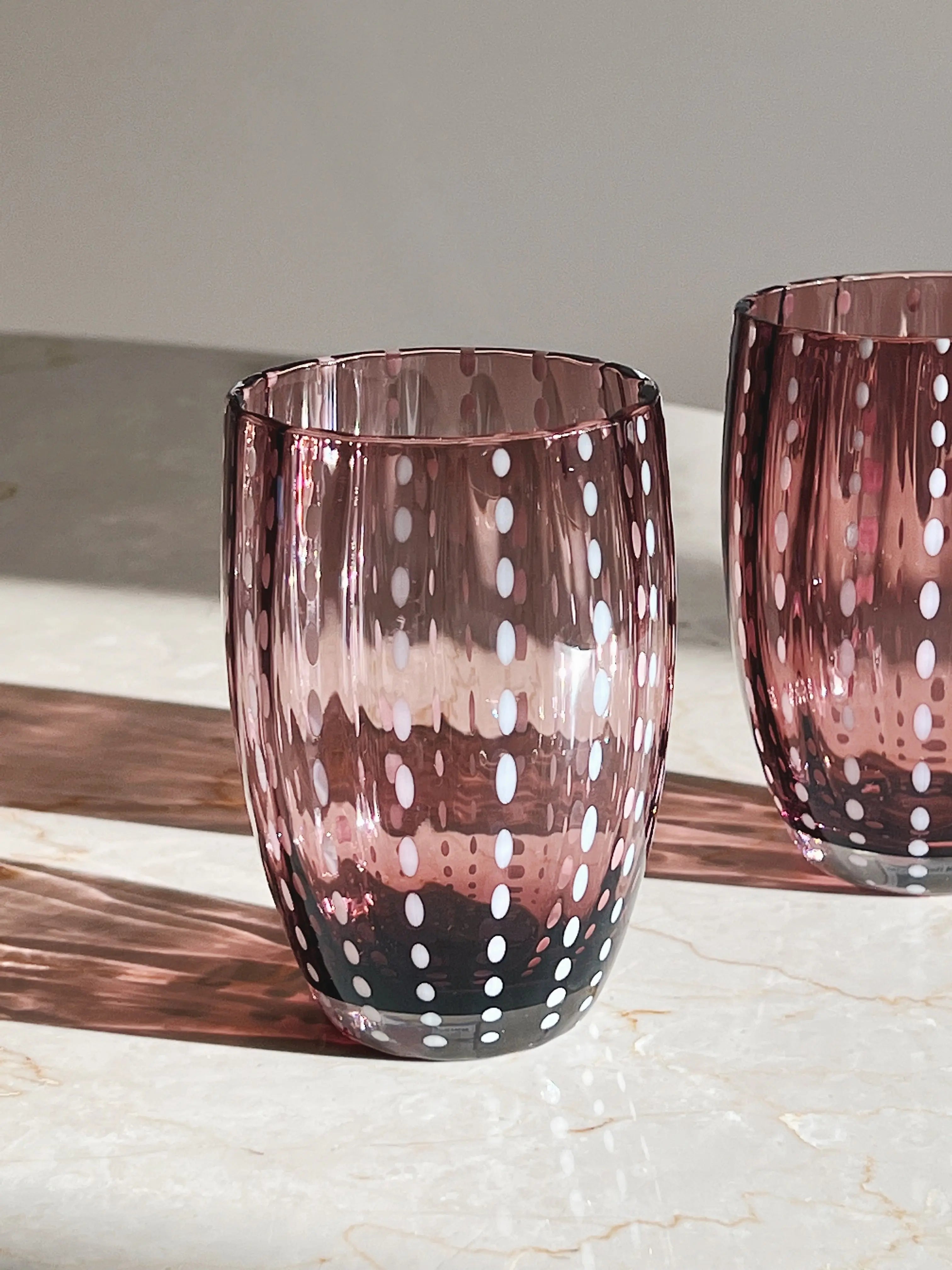 Zafferano - Perle vandglas | Amethyst prikker - 2 stk. Zafferano