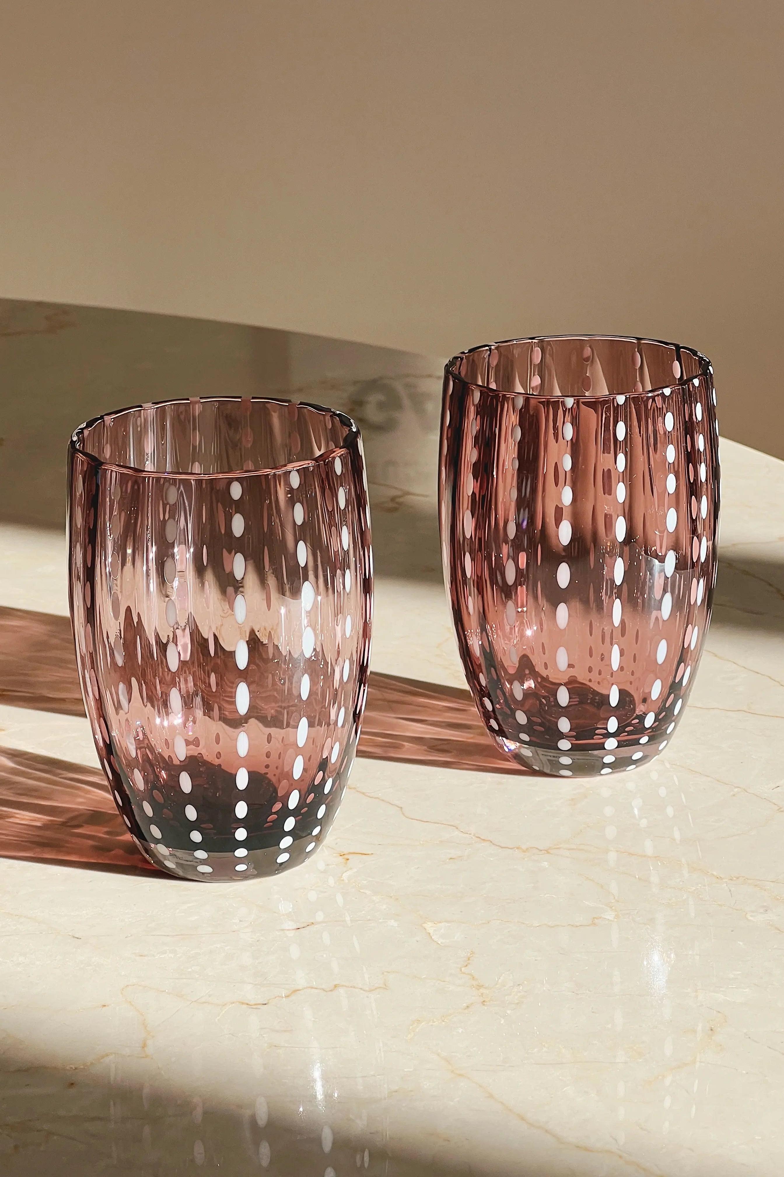 Zafferano - Perle vandglas | Amethyst prikker - 2 stk. Zafferano