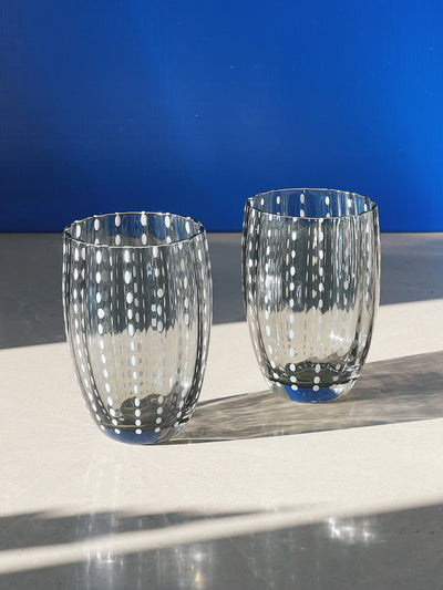 Zafferano - Perle vandglas | Grå prikker - 2 stk. Zafferano