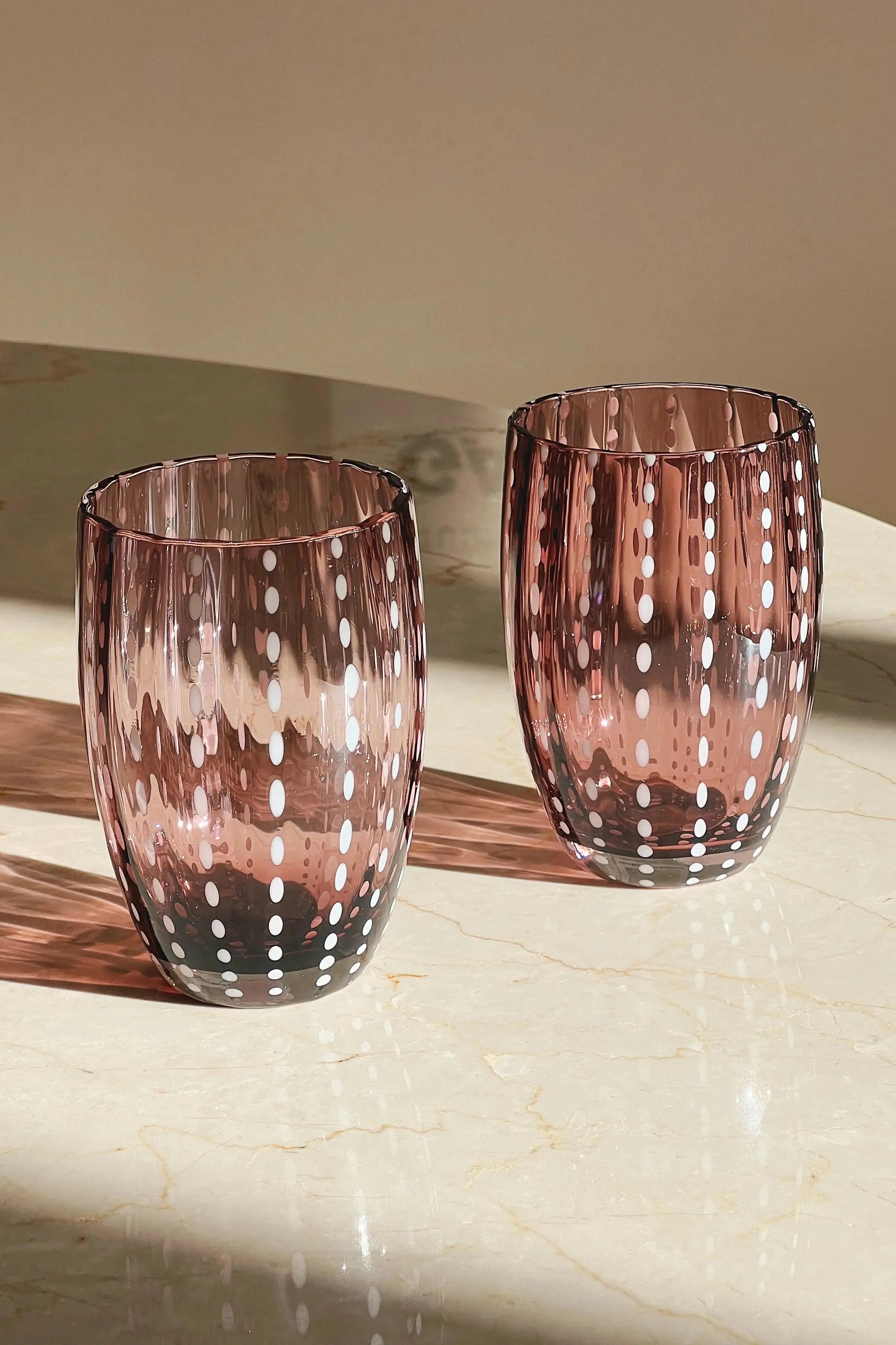 Zafferano - Perle vandglas | Amethyst prikker - Sæt med 2 stk. Zafferano