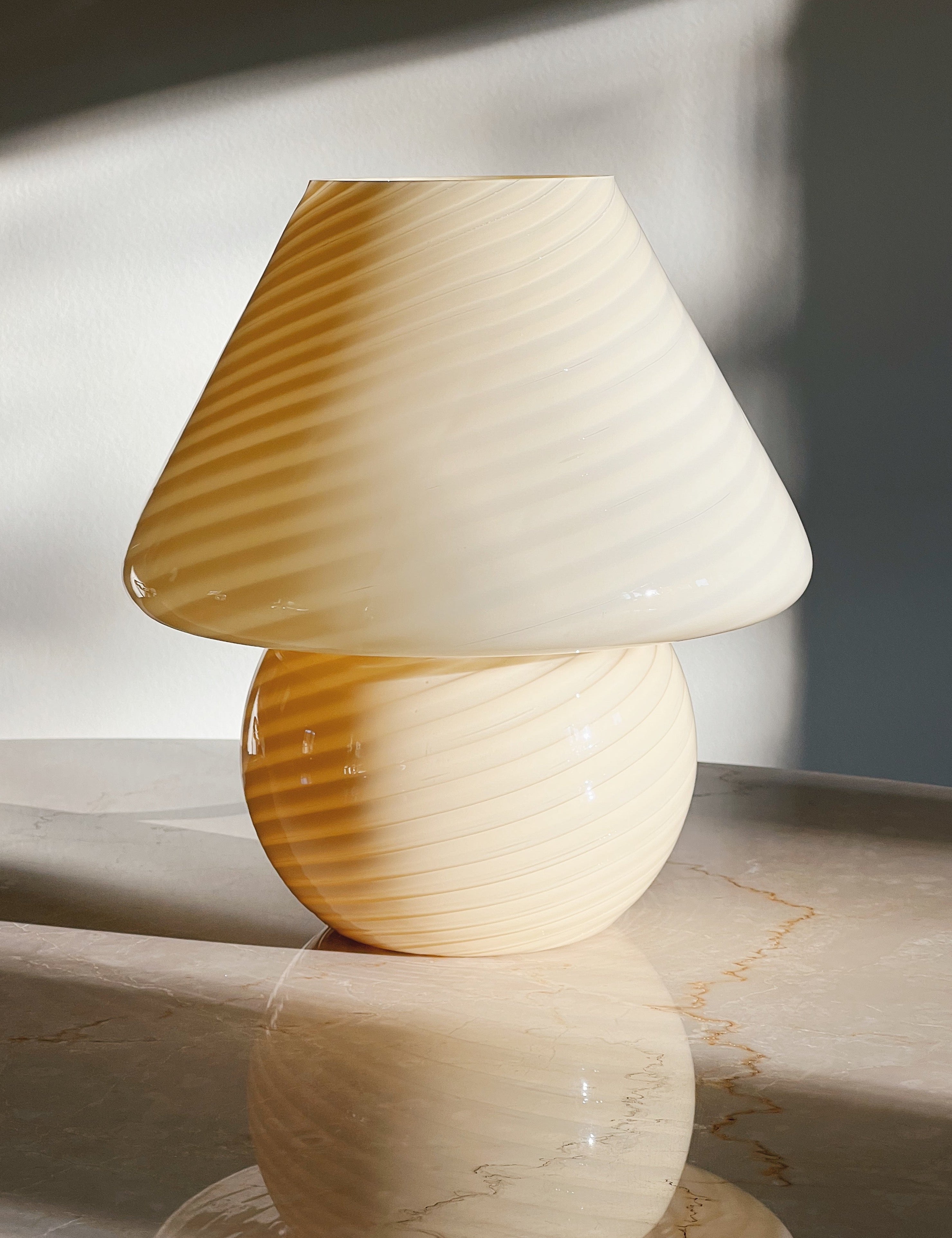 Vintage Murano Mushroom bordlampe | Gul, H27.5 cm Murano