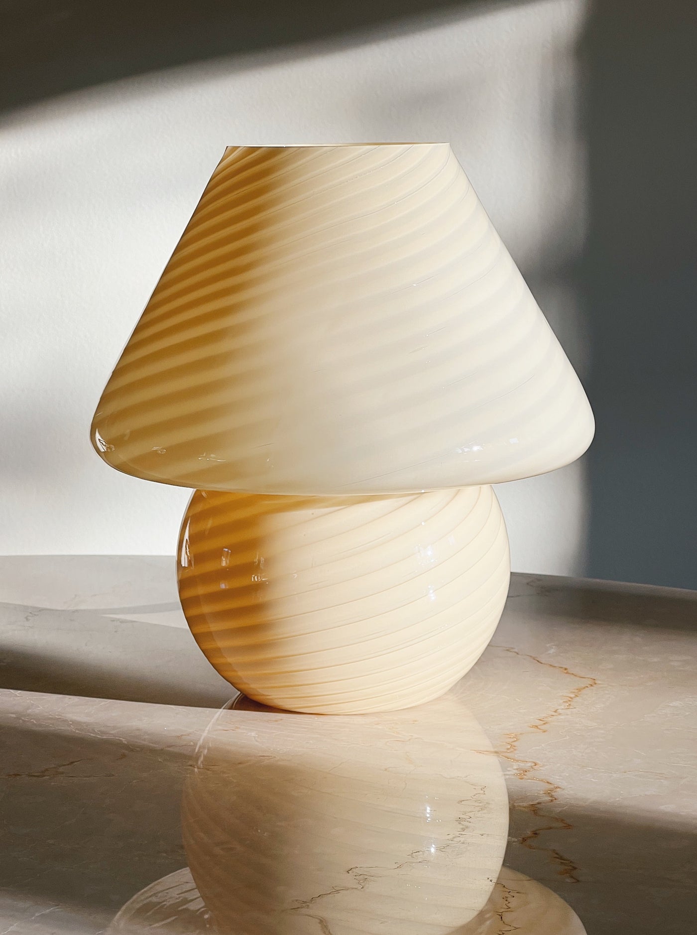 Vintage Murano Mushroom bordlampe | Gul, H27.5 cm Murano