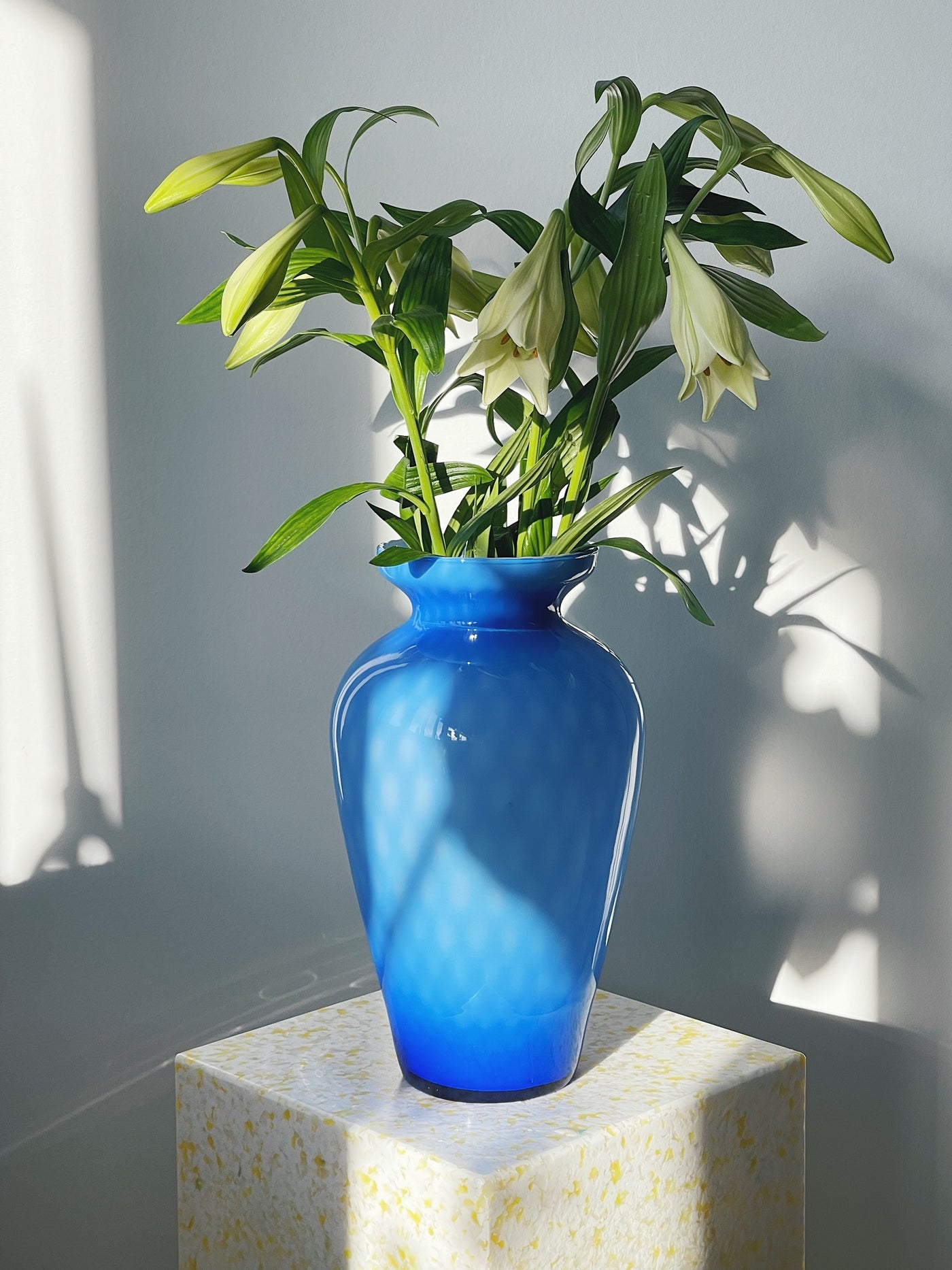 Vintage Murano Vase i glas | Blå Murano
