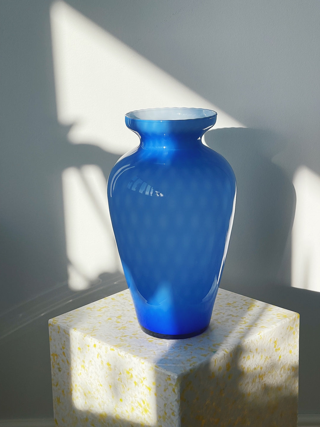 Vintage Murano Vase i glas | Blå Murano