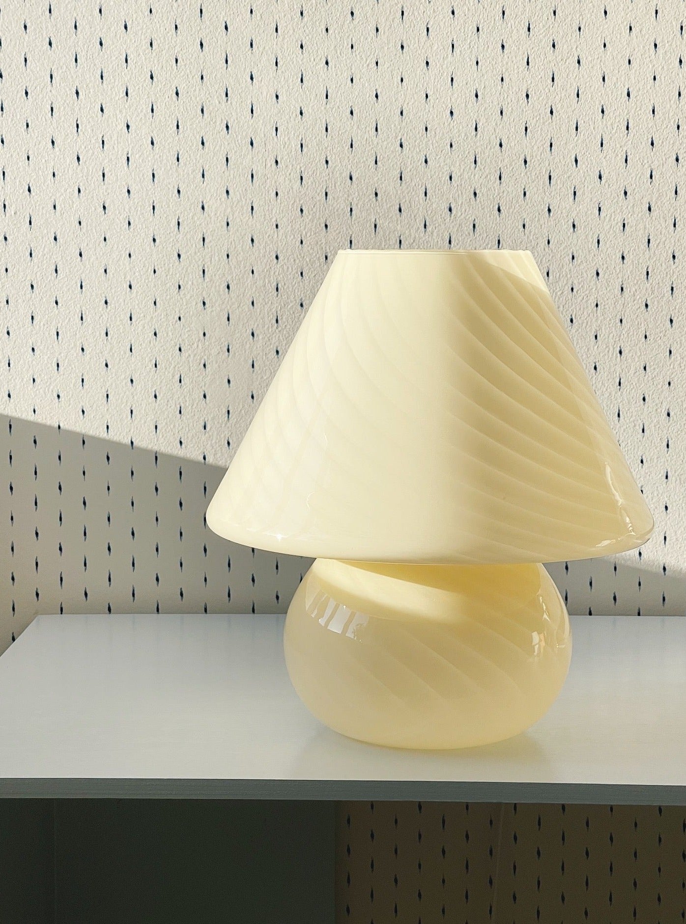 Vintage Murano Mushroom bordlampe | Gul, H40 cm Murano